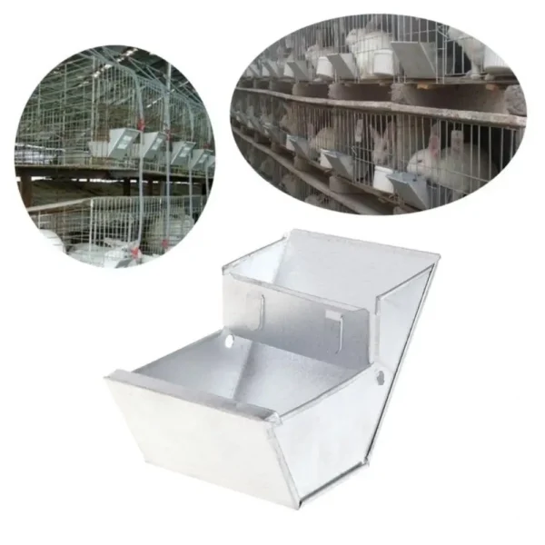 Rabbit Hutch Trough Feeder Drinker Food Bowl Equipment Tool for Farming Animals - Image 2