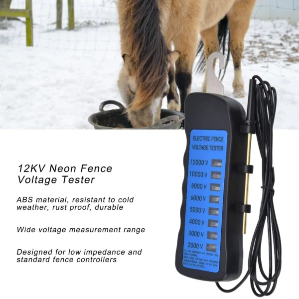 12KV Neon Fence Voltage Tester with 8 Indicator Lights - Waterproof 2000-12000V Electric Fencing Meter for home & Farm Use - Image 6